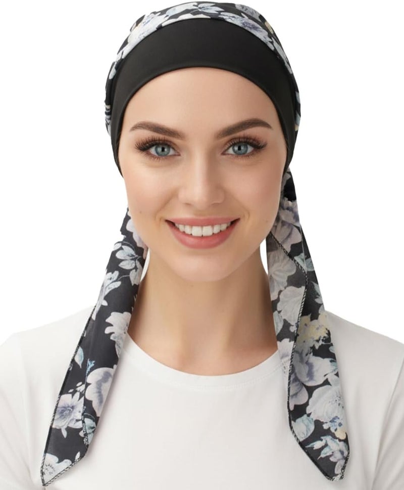 FADACHY Chemo Headwear for Women,Chemo Caps Lightweight for Summer with Head Scarf,Silky Soft Hair Turbans Fashion - Image 1